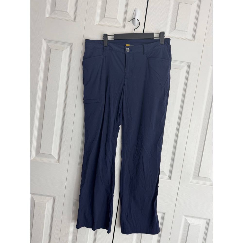 Eddie Bauer‎ Hiking Pants Women's 6 Navy Blue Pull-On Zip Fly Slash Pockets